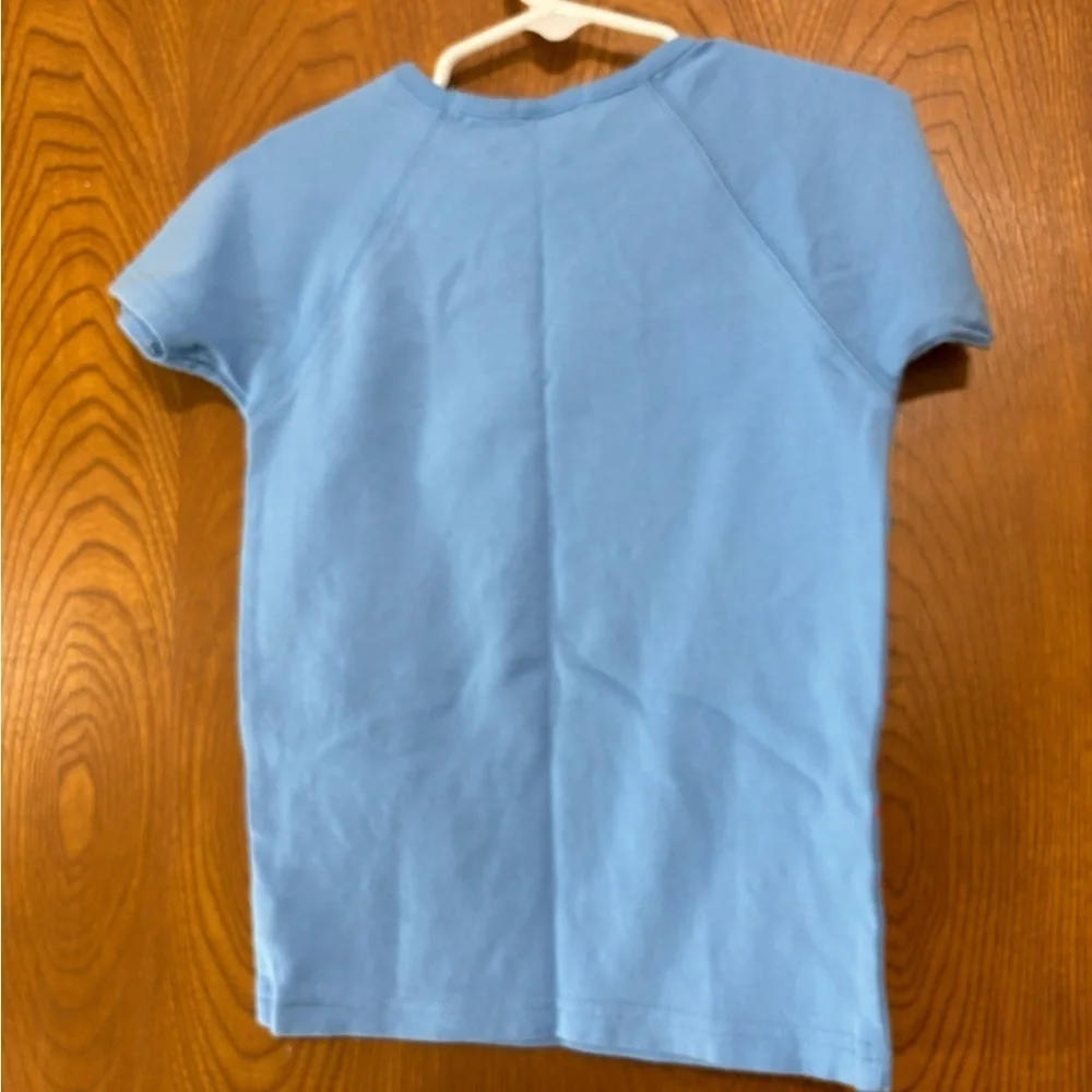 Carter's Blue Tee with Pink Floral Accents